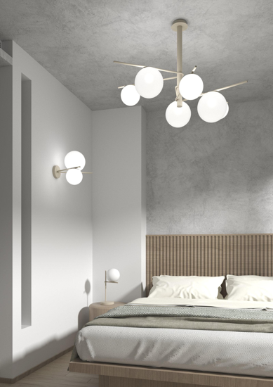 Lampadario moderno boomerang tortora per soggiorno top light