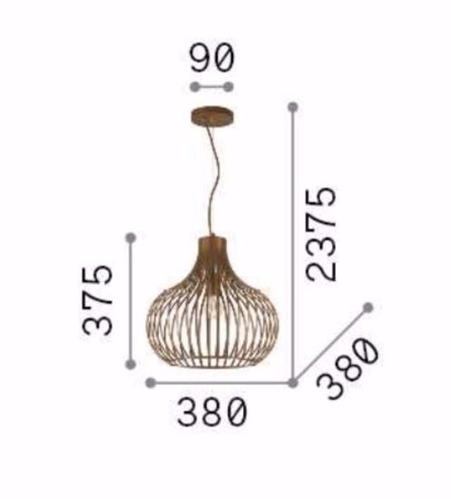 Ideal lux lampadario da cucina onion sp1 d38 moderno marrone