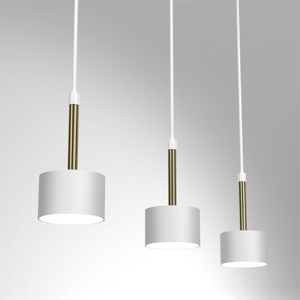 Lampadario bianco oro 3 luci per cucina