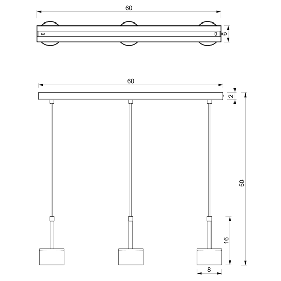 Lampadario a sospensione bianco oro 3 luci per cucina