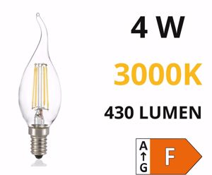 Lampadina e14 led 4w 3000k 430lm trasparente classica ideal lux