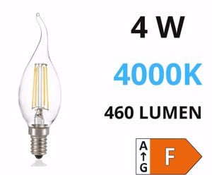 Lampadina e14 led 4w 4000k 460lm colpo di vento trasparente ideal lux