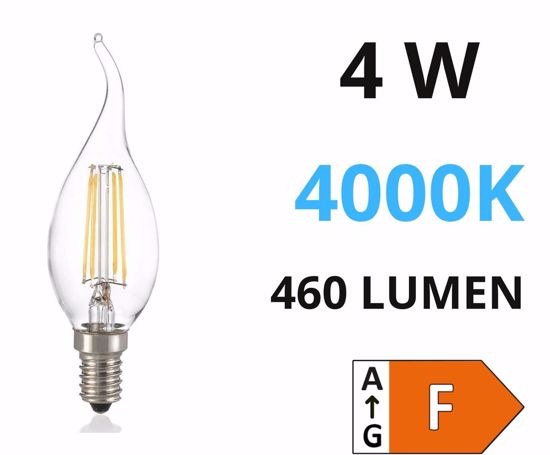 Lampadina e14 led 4w 4000k 460lm colpo di vento trasparente ideal lux