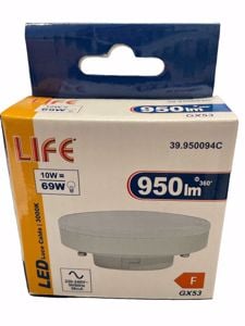 Life lampadina gx53 10w led 3000k 950lm ottica 120&deg;