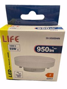 Lampadina led gx53 10w 4000k 950lm ottica 120&deg; life