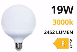 Life lampadina led globo e27 19w 3000k 2452lm ottica 300&deg;