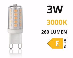 Lampadina g9 led dimmerabile 3w 3000k 260lm 260lm ideal lux