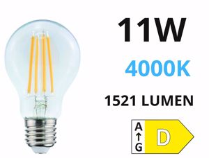 Life lampadina goccia e27 11w 4000k 1521lm vetro trasparente filamento