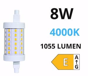 Life lampadina r7s led 8w 4000k 78mm 1055lm ottica 360&deg;