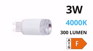 Lampadina led g9 led 3w 310lm 4000k ottica frontale 90&deg;