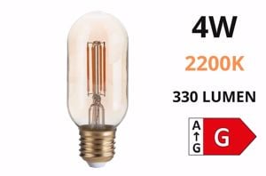 Lampadina vintage  e27 4w 330lm 2200k vetro ambra ideal lux