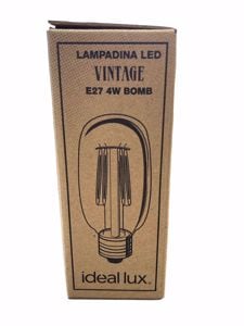 Lampadina vintage  e27 4w 330lm 2200k vetro ambra ideal lux