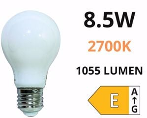 Life lampadina led goccia e27 8.5w 2700k dimmerabile vetro bianco