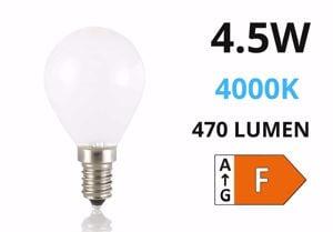 Life lampadina mini sfera e14 4,5w 4000k 470lm vetro bianco milky