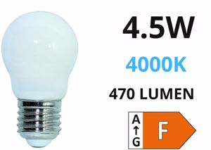 Life lampadina mini sfera led e27 4,5w 4000k vetro bianco milky