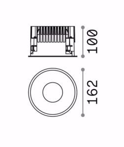 Off fi  28w 3000k ideal lux faretto  incasso nero rotondo 220/240v da interni