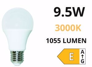 Life lampadina led e27 9,5w 3000k goccia 1055lm bianca ottica 280&deg;