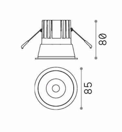 Ideal lux game trim round 11w 3000k ip65 faretto per bagno bianco