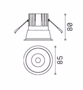 Ideal lux faretto per bagno game trim round 11w 3000k ip65 nero