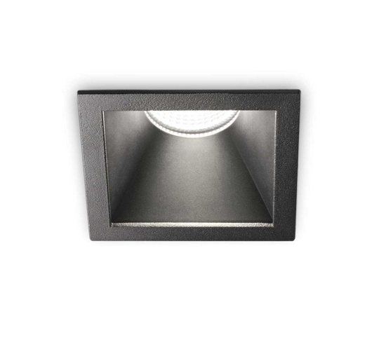 Ideal lux game trim square 11w 3000k faretto nero per bagno ip65