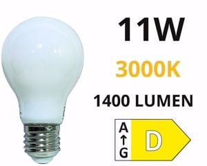 Life lampadina led e27 11w 3000k 1400lm goccia vetro bianco milky