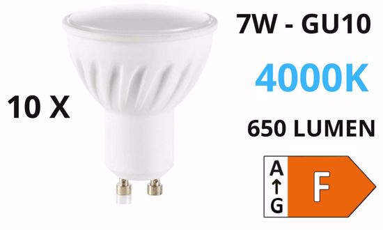 N&deg;10 lampadine gu10 led 7w 4000k 650lm 108&deg; cri90 ideallux