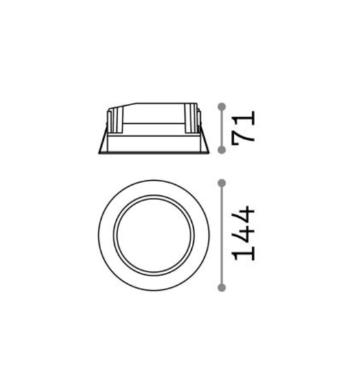 Ideal lux basic fi accent 15w 4000k faretto da incasso per bagno  bianco ip44