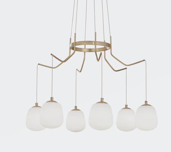 Karousel ideal lux lampadario moderno oro sp6 luci per soggiorno