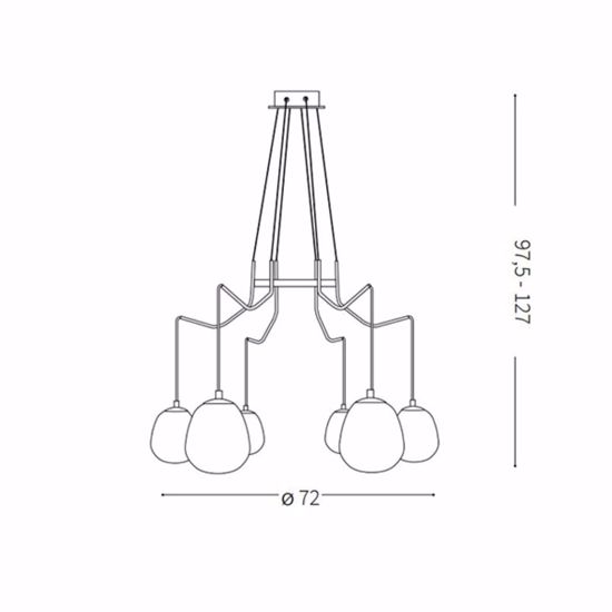 Karousel ideal lux lampadario moderno oro sp6 luci per soggiorno