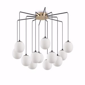 Ideal lux rhapsody sp12 lampadario design moderno nero oro