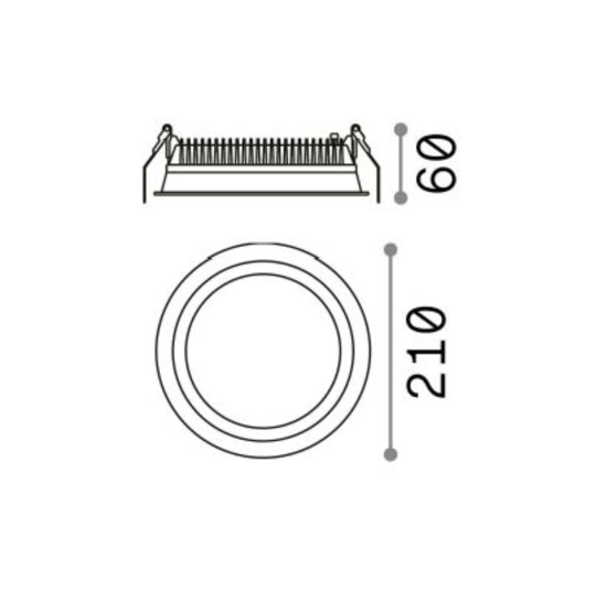 Deep fi  30w 4000k ideal lux faretto da bagno per controsoffitto bianco ip44