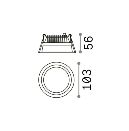 Deep fi 10w 4000k ideal lux faretto da bagno per controsoffitto bianco