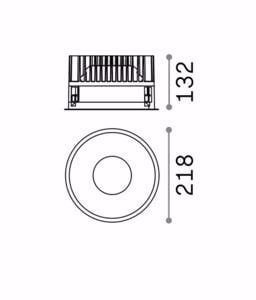 Ideal lux off fi led 42w 3000k faretto led incasso tondo nero per interno