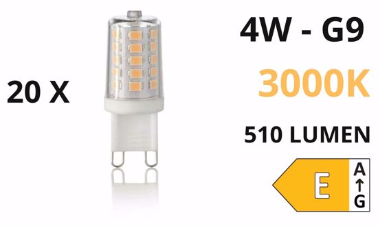 Confezione n&deg;20 lampadine led g9 4w 3000k 510lm ideal lux