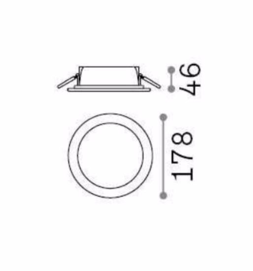 Basic fi ip65 15w round faretto per controsoffitto bagno doccia ip65 tondo