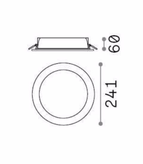 Ideal lux basic fi ip65 28w round ip65 faretto per controssoffitto bagno