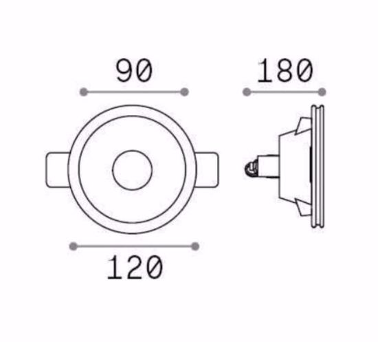 Ideal lux samba fi round d90 faretto da incasso tondo gu10