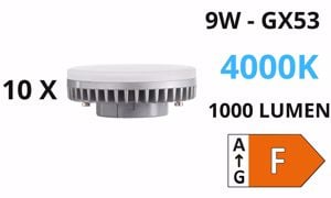 Confezione n&deg;10 lampadine gx53 9w led 4000k 1000lm ideal lux