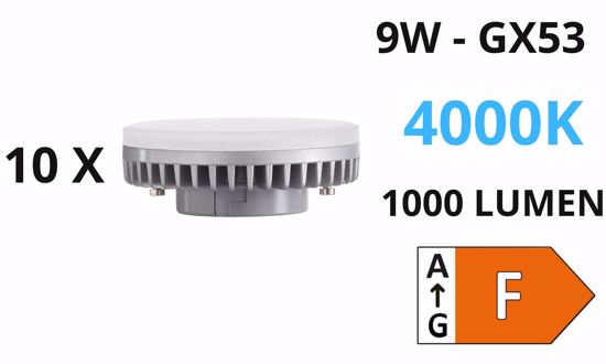 Confezione n&deg;10 lampadine gx53 9w led 4000k 1000lm ideal lux