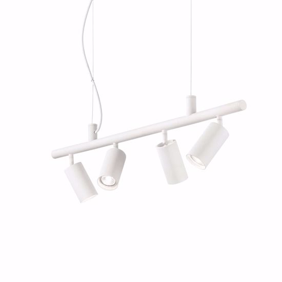 Ideal lux dynamite sp4 lampadario per cucina luci orientabili bianco