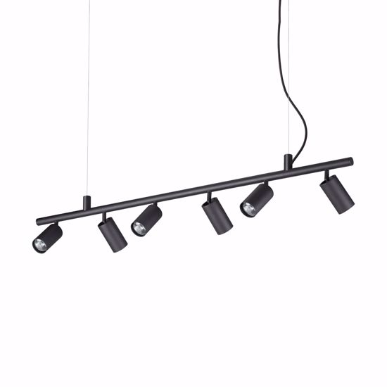 Ideal lux dynamite sp6 lampadario 6 luci orientabili nero