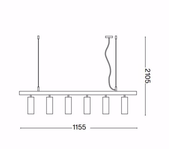 Ideal lux dynamite sp6 lampadario 6 luci orientabili nero