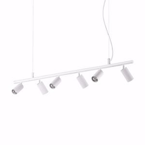 Ideal lux dynamite sp6 lampadario per cucina 6 luci orientabili bianco