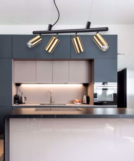 Dynamite ideal lux lampadario per cucina sp4 oro nero