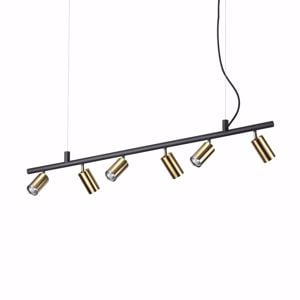 Dynamite sp6 ideal lux lampadario luci orientabili nero oro