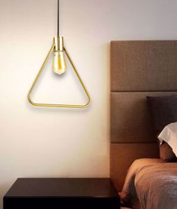 Ideal lux abc sp1 triangle lampada a sospensione triangolo oro ottone pendente