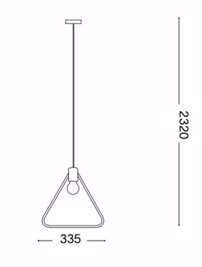 Ideal lux abc sp1 triangle lampada a sospensione triangolo oro ottone pendente