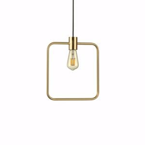 Ideal lux abc sp1 square lampadario dorato pendente ottone