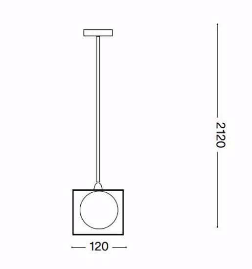 Lingotto sp1 ideal lux lampadario stanza da letto cubo ottone