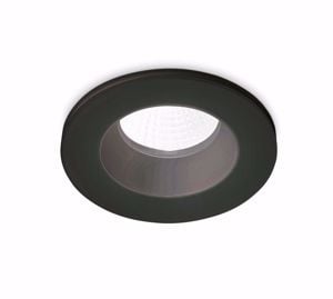 Room-65 fi round ideal lux faretto da incasso  8w 3000k nero tondo